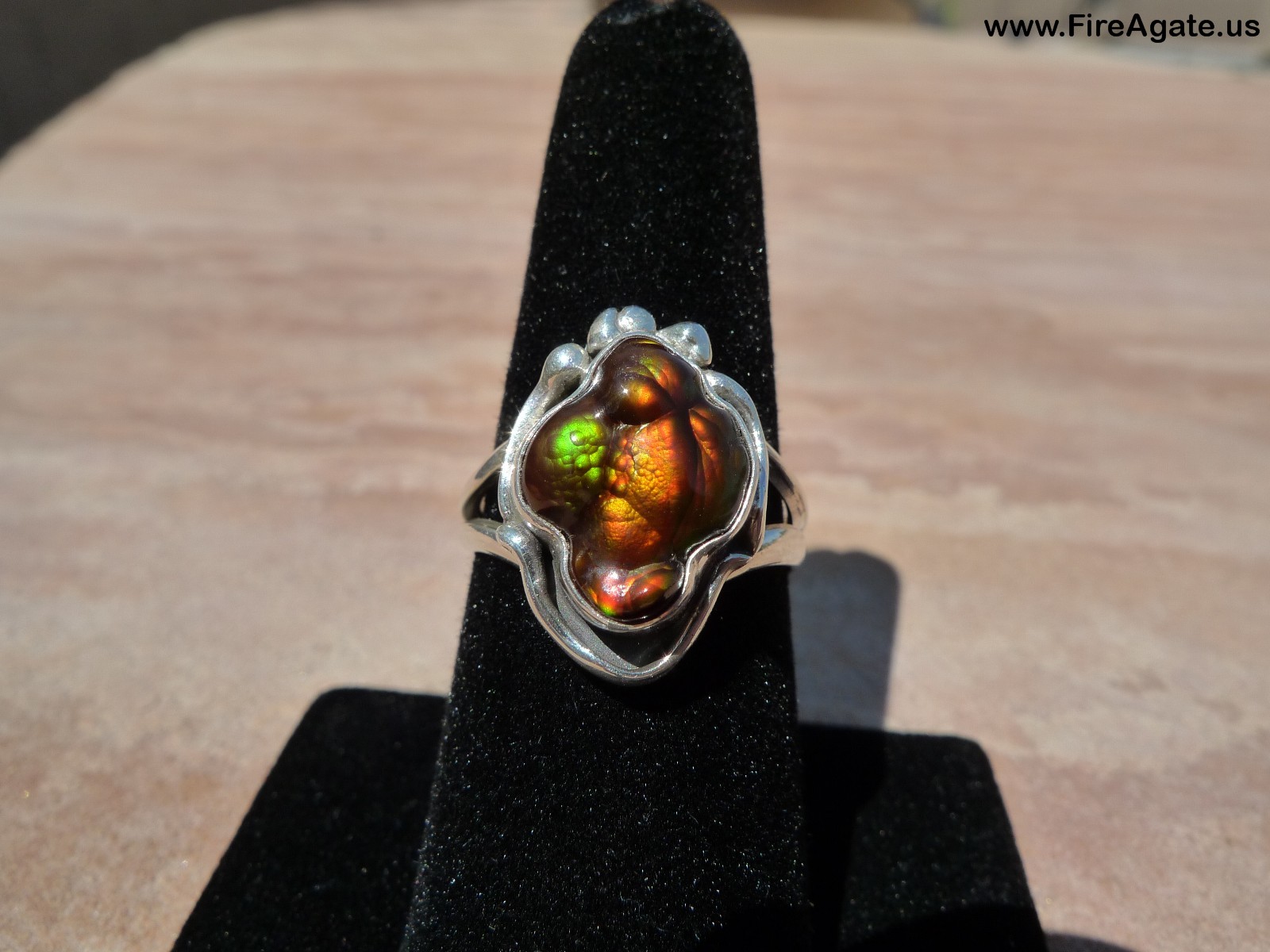 Gorgeous Deer Creek Fire Agate Gemstone Ring Sterling Silver Women Size 8 DCJ004 Photo 7