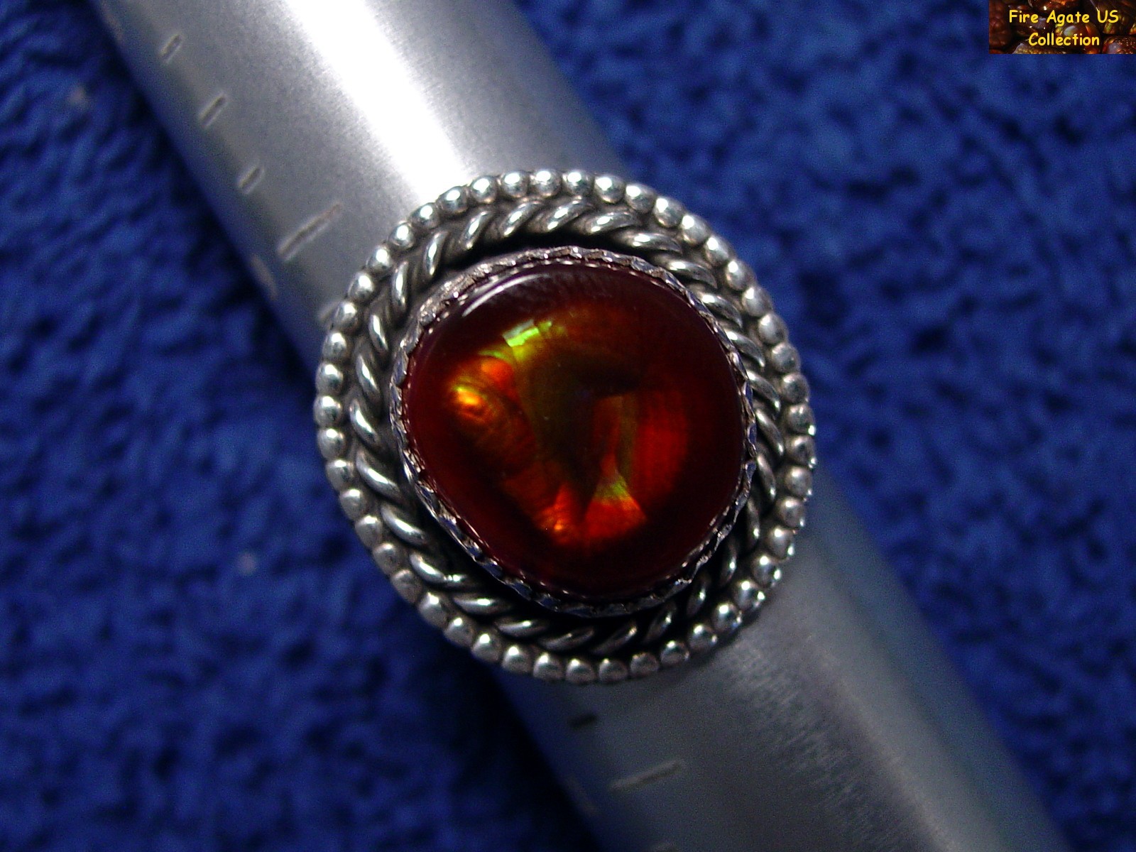 Mexican Fire Agate Gemstone Sterling Silver Ring MCJ008 Photo 2