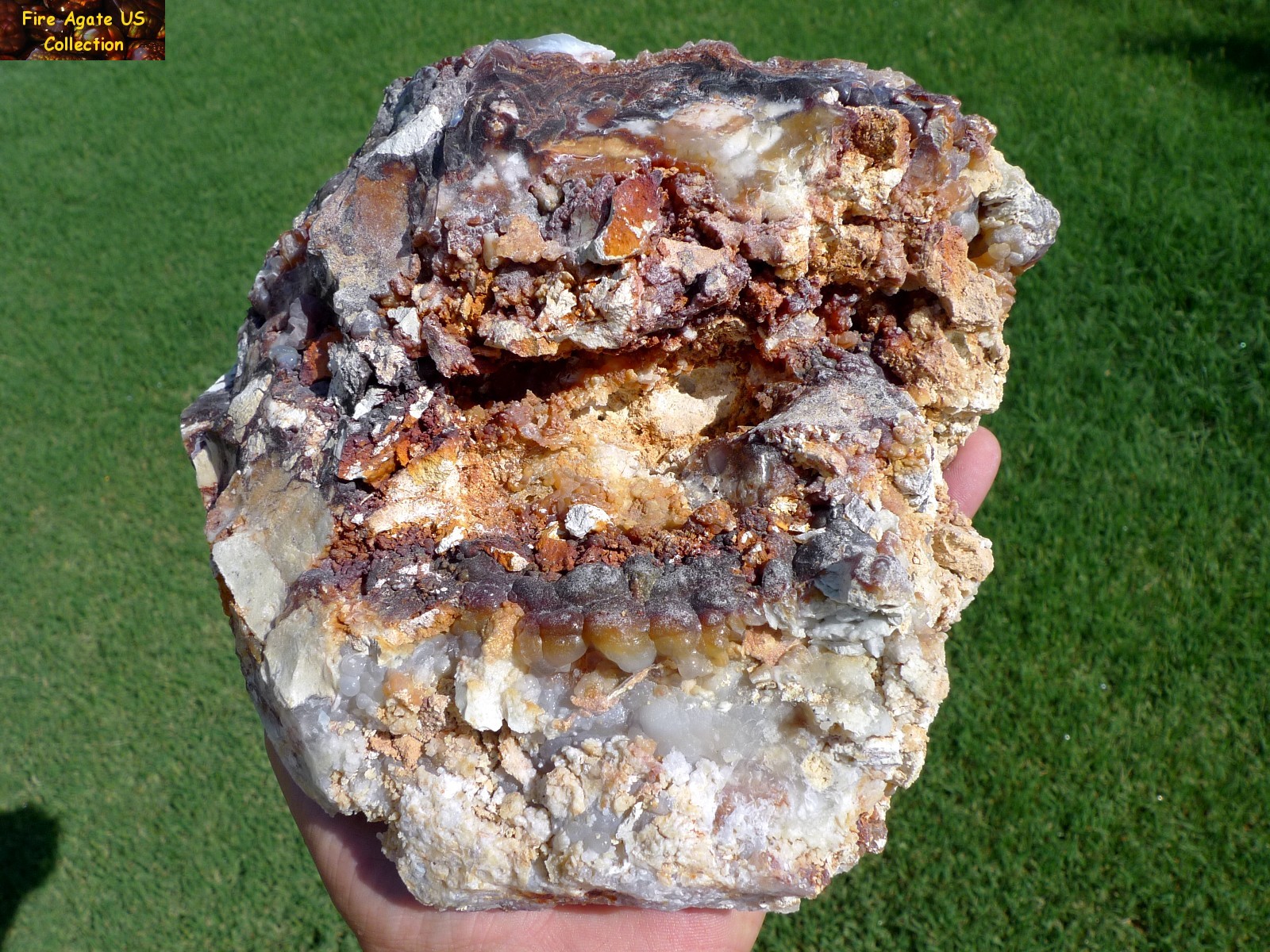 Massive 5.6 Pounds Fire Agate Rough Mineral Specimen Slaughter Mountain Arizona SLM016 Photo 12